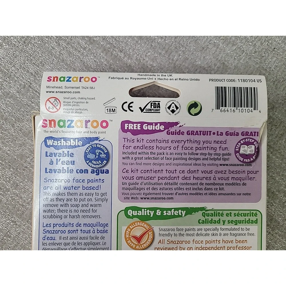 SNAZAROO Face Painting Kit - Multi‎ Colored with Instruction - Never Used